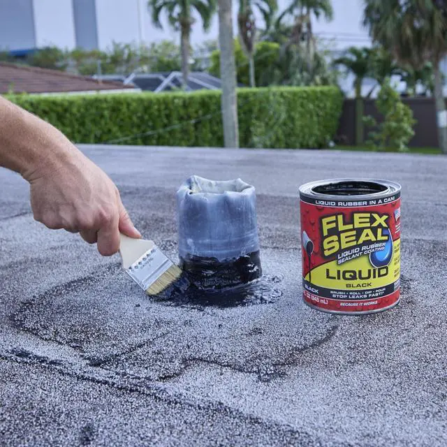 Alt view image 4 of 7 - Rubber Coating Sealant, Waterproof, Flexible, Breathable, and UV Resistant, Roof Repair, Basements, RV, Campers, Trailers, Marine, EPDM, Masonry, Black, 16 oz