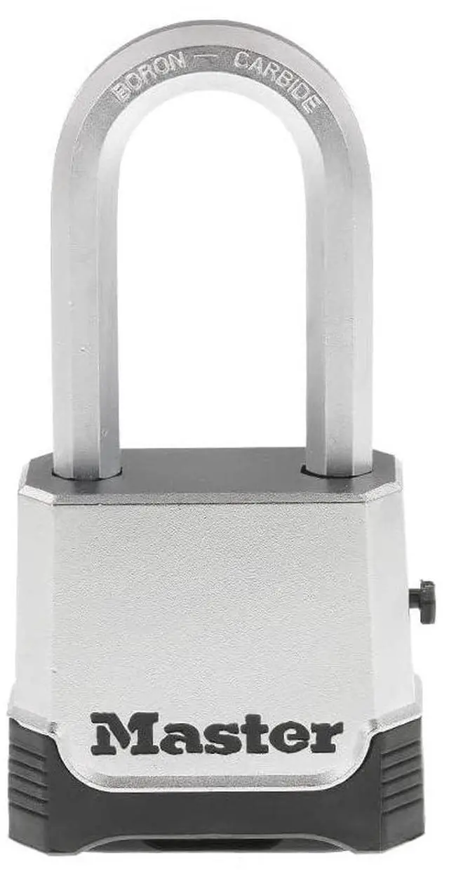 Main image of Silver Outdoor Combination Lock, Heavy Duty Weather Resistant Padlock with Resettable Code and Cut Resistant Boron Carbide Shackle for Outdoor Use, M176XDLH