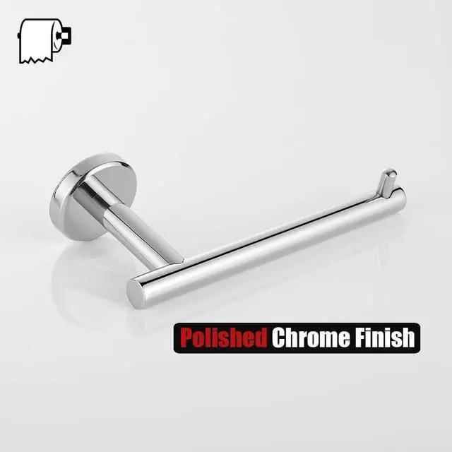 Alt view image 7 of 7 - Chrome Toilet Paper Holder, 5 Inch 304 Stainless Steel Thick 8mm Tissue Paper Dispenser for Bathroom, Hold Mega Rolls, Polished Chrome Wall Mount, TPH100-CH