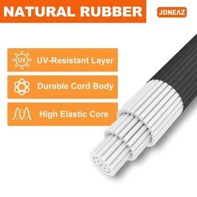 Alt view image 4 of 7 - 8 Pcs 48" Adjustable Bungee Cords with Hooks, Heavy Duty | UV Resistant Shock Straps with Carabiner Clips