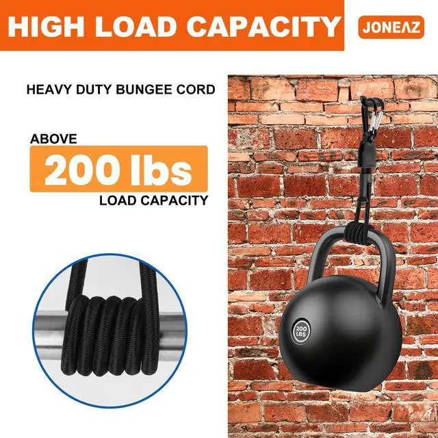 Alt view image 6 of 7 - 8 Pcs 48" Adjustable Bungee Cords with Hooks, Heavy Duty | UV Resistant Shock Straps with Carabiner Clips