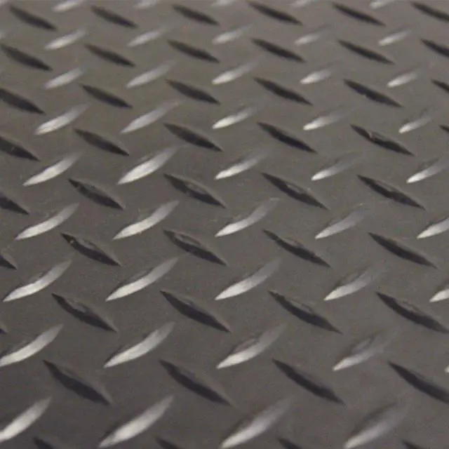 Alt view image 3 of 7 - Diamond-Plate Rubber Flooring Roll - 3 mm x 4 ft x 2 ft Roll - Black