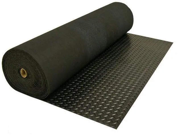 Alt view image 4 of 7 - Diamond-Plate Rubber Flooring Roll - 3 mm x 4 ft x 2 ft Roll - Black