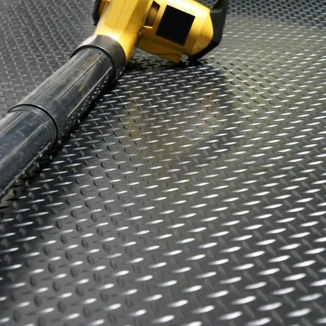 Alt view image 5 of 7 - Diamond-Plate Rubber Flooring Roll - 3 mm x 4 ft x 2 ft Roll - Black