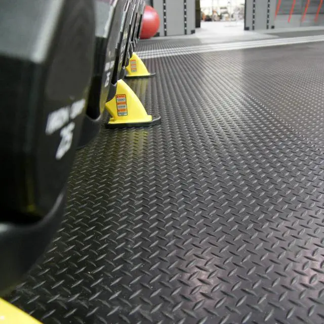 Alt view image 7 of 7 - Diamond-Plate Rubber Flooring Roll - 3 mm x 4 ft x 2 ft Roll - Black