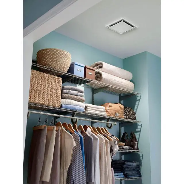 Alt view image 3 of 3 - Broan 682 Bathroom Ventilation Fan with Charcoal Filter and White Plastic-Grille