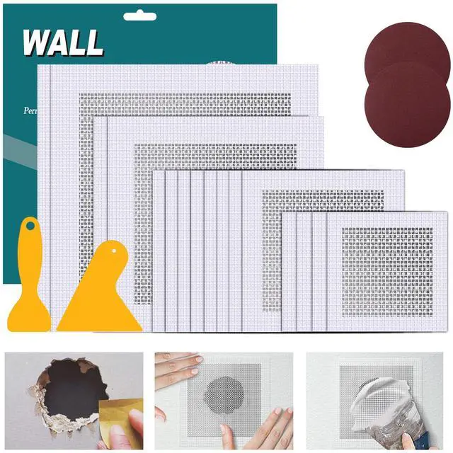 Main image of Drywall Repair Kit 20 Pack Aluminum Wall Repair Patch Kit, 2/4/6/8 inch Fiber Mesh Over Galvanized Plate, Dry Wall Hole Repair Patch Metal Patch with Extended Self-Adhesive Mesh (20 Pcs)