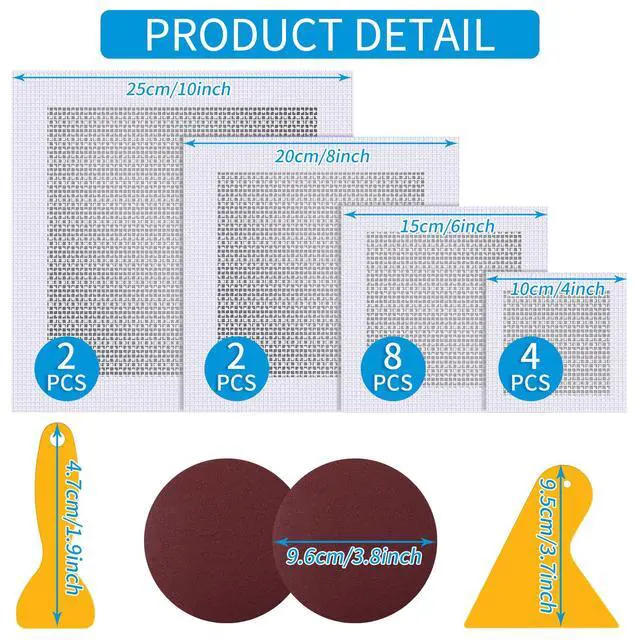 Alt view image 2 of 7 - Drywall Repair Kit 20 Pack Aluminum Wall Repair Patch Kit, 2/4/6/8 inch Fiber Mesh Over Galvanized Plate, Dry Wall Hole Repair Patch Metal Patch with Extended Self-Adhesive Mesh (20 Pcs)