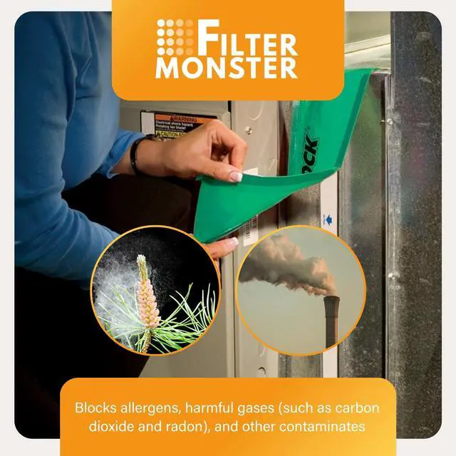 Alt view image 6 of 7 - FilterLock Furnace Filter Slot Seal Magnetic Seal Cover for Any 1 Furnace Filter, Up To 25 Long, Reduce HVAC Air Leaks, Green