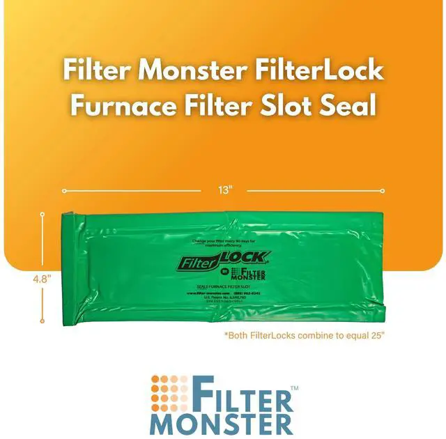 Alt view image 4 of 7 - FilterLock Furnace Filter Slot Seal Magnetic Seal Cover for Any 1 Furnace Filter, Up To 25 Long, Reduce HVAC Air Leaks, Green
