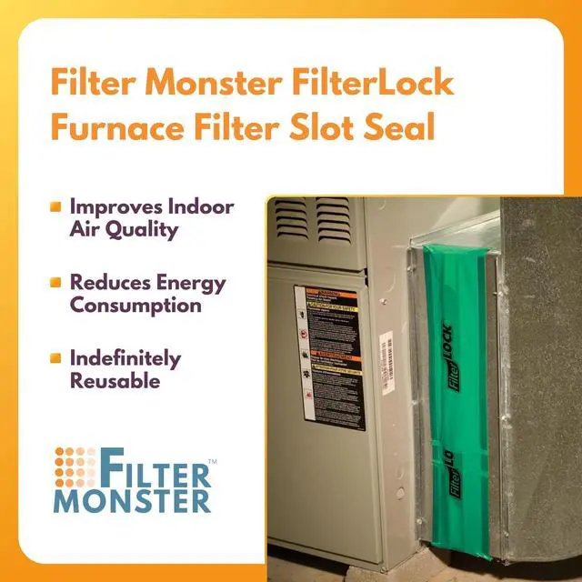 Alt view image 5 of 7 - FilterLock Furnace Filter Slot Seal Magnetic Seal Cover for Any 1 Furnace Filter, Up To 25 Long, Reduce HVAC Air Leaks, Green