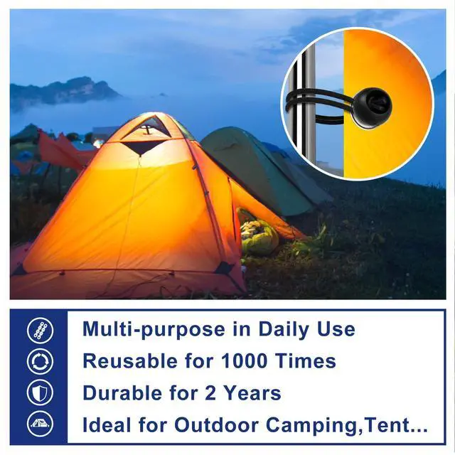 Alt view image 6 of 7 - Ball Bungee Cords 6 Inch Bungee Cord with Balls, 50 PCS Heavy Duty Bungie Cord Balls Canopy Tarp Tie Down Bungee Balls for Camping, Shelter,Cargo,Tent Poles UV Resistant
