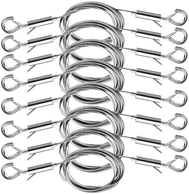 Main image of 8PCS Adjustable Picture Hanging Wire Kit,Frame,Mirror Hanging Kit,6.6FT Heavy Duty Stainless Steel Rope for Hanging Pictures,Billboards,Basket,Flowerpot,Supports Up to 66lbs
