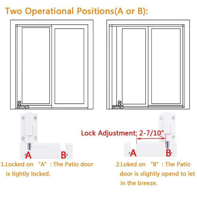 Alt view image 2 of 7 - Patio Sliding Door Security Foot Lock Kick Lock, Fits on Top Rail-Childproof Patio Door Guardian-or Bottom Rail-Foot Operated-Keep Your Family Safe and Secure (2 Set)