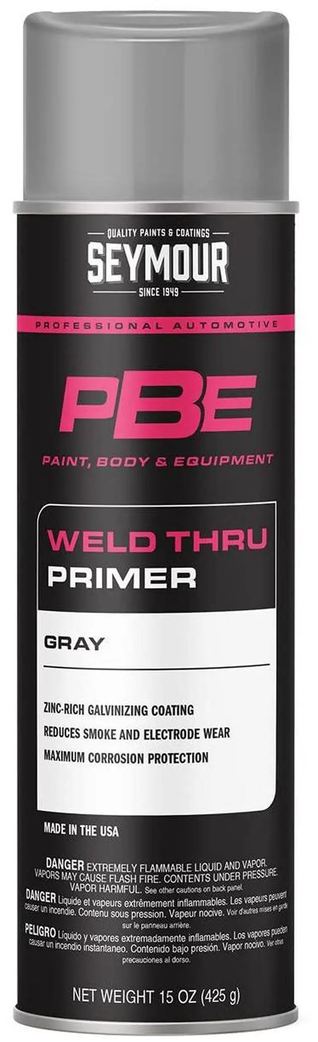 Main image of 20-1675 PBE Professional Primer, Self Etching/Weld Through Gray | Zinc-enhanced primer etches bare metal and aluminum; corrosion protection for welded auto body panels, to 250F