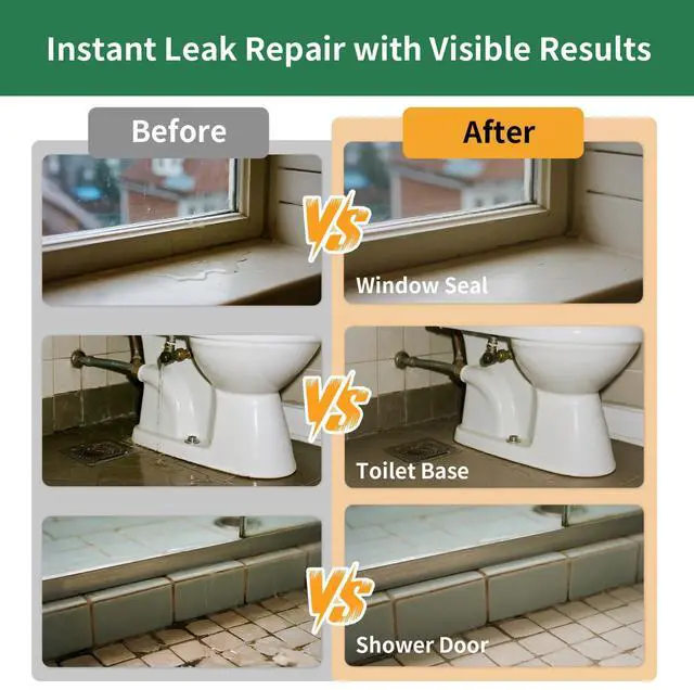 Alt view image 6 of 7 - Transparent Waterproof Sealant 12 Oz, Clear Water-Based Leak Repair Coating for Roof, Wall, Bathroom, Shower, Kitchen, Concrete, Wood, Metal, Indoor & Outdoor