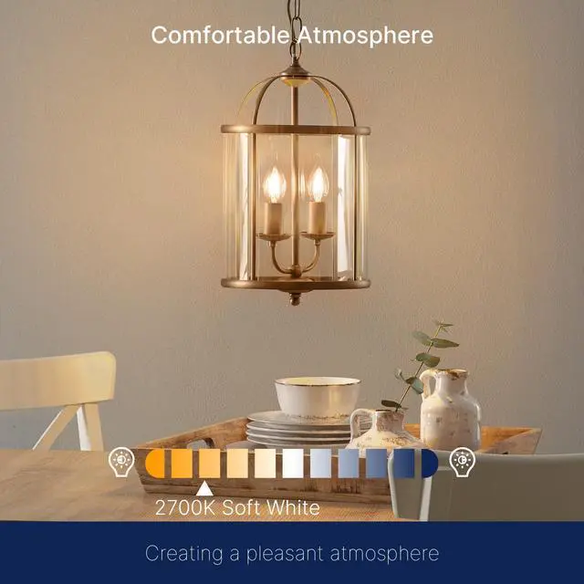 Alt view image 5 of 7 - LED 60 Watts Equivalent Chandelier Light Bulbs, CA11 Dimmable Filament Clear LED Candelabra Bulbs, E26 Medium Base, 2700K Soft White, 6 Pack
