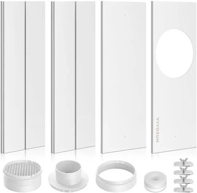 Main image of Window Vent Kit for Portable AC, Fits 4"/6" Duct & 5.9" Hose | Portable AC Window Seal Kit, Adjustable AC Vent Kit for Duct Fans, Air Conditioner, Dryer