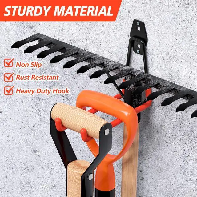 Alt view image 5 of 6 - MKRUI 30-Pack Garage Hooks for Storage & Hanging Items, Save Space | Hangs Bikes, Ladders, Ropes, Hoses, Tools; for Garage, Warehouse, Shop, Shed, Yard