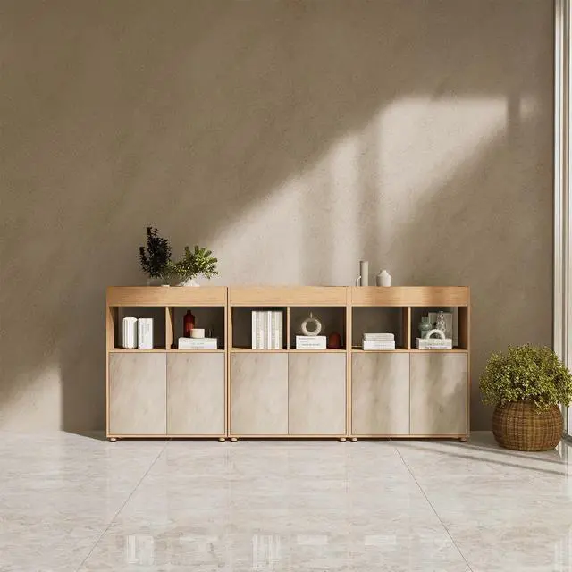 Alt view image 6 of 7 - Beige Peel and Stick Wallpaper 16" x 590" Cream and Greige Concrete Contact Paper PVC self-Adhesive Waterproof Matte limewash Vinyl Removable Living Room Kitchen Bathroom Dorm Gym