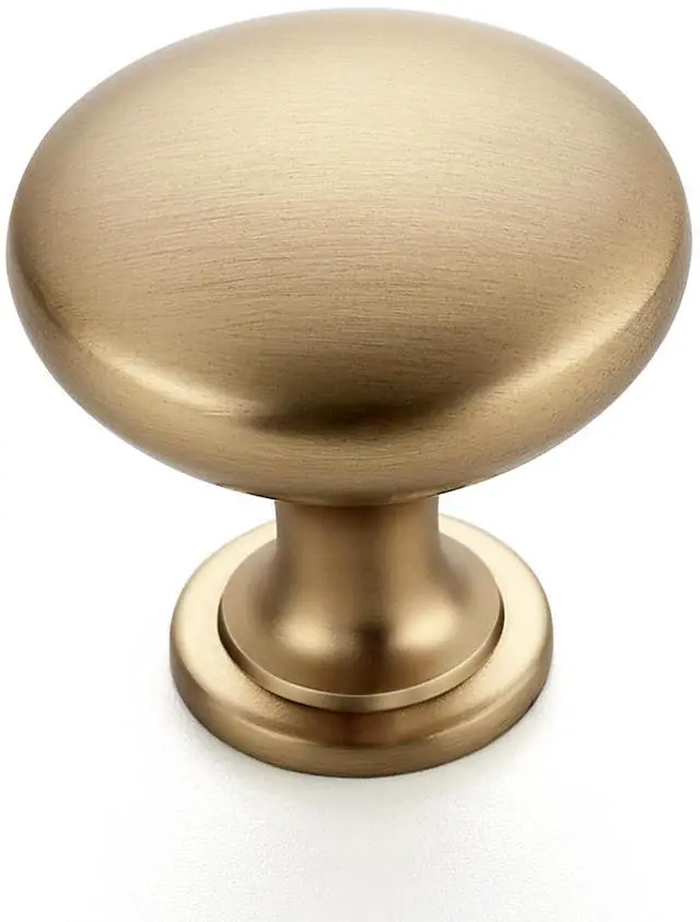 Main image of Champagne Bronze Cabinet Knobs Solid Knobs 1-1/6 Inch 25 Pack | Zinc Alloy, Kitchen Cabinet Pulls, Single Hole, Screws Included, Smooth Design, Rounded shape, for Drawer, Dresser, Cupboards
