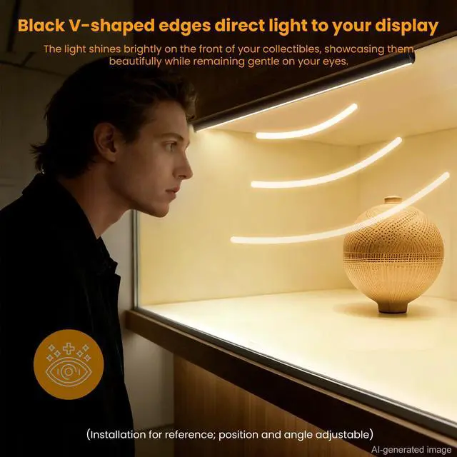 Alt view image 4 of 7 - Black Shelf Lights, LED Bookcase Lighting Compatible with Alexa, WiFi Dimmable 2700K Under Shelf Lighting for Bookshelf, Display Case, Cabinets with App, Remote, Memory Function (4Pack 12In)