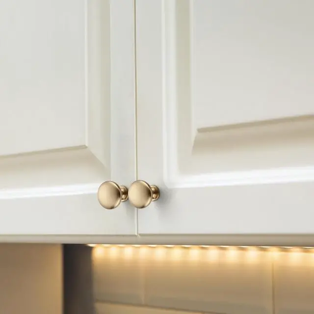 Alt view image 4 of 7 - Champagne Bronze Cabinet Knobs Solid Knobs 1-1/6 Inch 25 Pack | Zinc Alloy, Kitchen Cabinet Pulls, Single Hole, Screws Included, Smooth Design, Rounded shape, for Drawer, Dresser, Cupboards