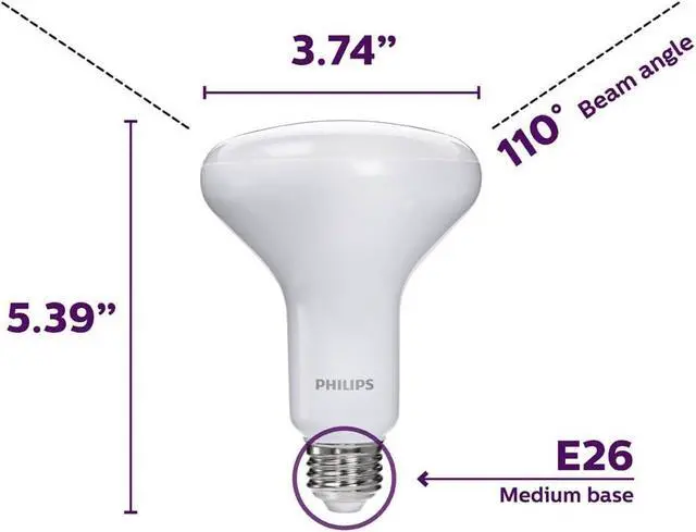 Alt view image 2 of 7 - LED 65W BR30 6-Pack Ultra Definition Soft White (2200K) 650 Lumen (7.5W = 65W) Dimmable Flicker-Free Light Bulbs