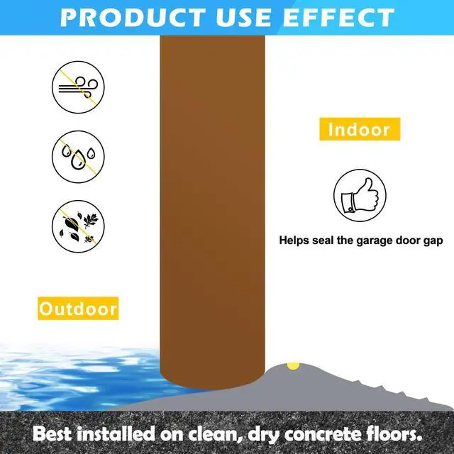 Alt view image 3 of 6 - 20Ft Universal Garage Door Bottom Threshold Seal Strip with 20oz Glue Gel, Weatherproof Rubber DIY Weather Stripping Replacement - Grey