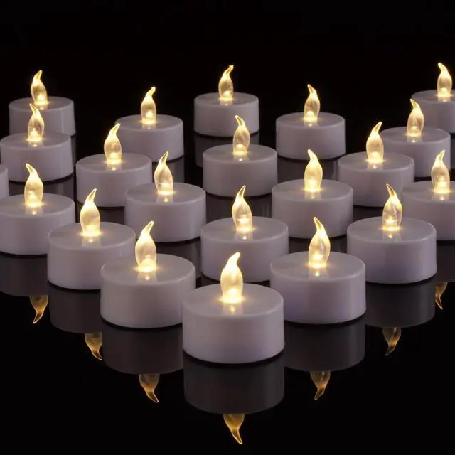 Main image of Battery Operated Tea Lights Candles 100 Pack,Flameless Candles Warm White | Realistic and Bright Flickering 200Hours Long Lasting for Wedding Halloween Christmas Easter various Table Home Decor