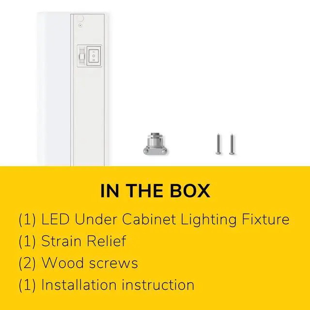 Alt view image 6 of 7 - 12-Inch Hardwired Only LED Under Cabinet Light, 3-CCT Selectable | Choose from 3000K, 4000K, or 5000K. Dimmable with a matte white finish. ETL Listed. Model: IN-0201-11-WH-345K