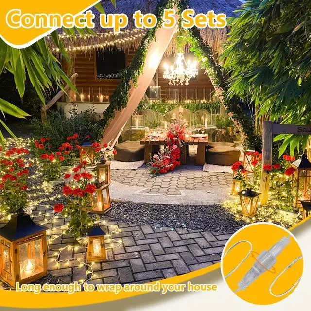 Alt view image 3 of 7 - Connectable 240LED 88Ft String Lights, Classroom Lights Indoor Outdoor | Clear Wire Twinkle Fairy Lights Plug in, 13 Modes, Timer, Waterproof Christmas Trees Lights for Bedroom, Patio Warm White