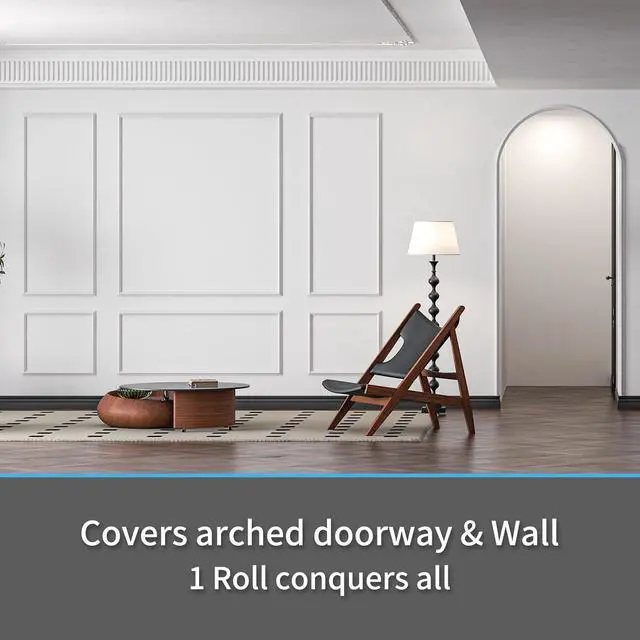 Alt view image 3 of 7 - 30 ft Flexible Peel and Stick Crown Molding Trim, Wall Decor, White | Self-Adhesive, Seamless Application, Durable, Cuttable, Paintable, Modern Style, for Door Frames, Mirror Borders, Edges