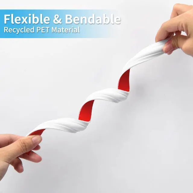 Alt view image 6 of 7 - 30 ft Flexible Peel and Stick Crown Molding Trim, Wall Decor, White | Self-Adhesive, Seamless Application, Durable, Cuttable, Paintable, Modern Style, for Door Frames, Mirror Borders, Edges