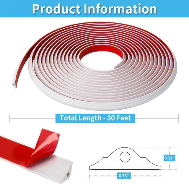 Alt view image 7 of 7 - 30 ft Flexible Peel and Stick Crown Molding Trim, Wall Decor, White | Self-Adhesive, Seamless Application, Durable, Cuttable, Paintable, Modern Style, for Door Frames, Mirror Borders, Edges