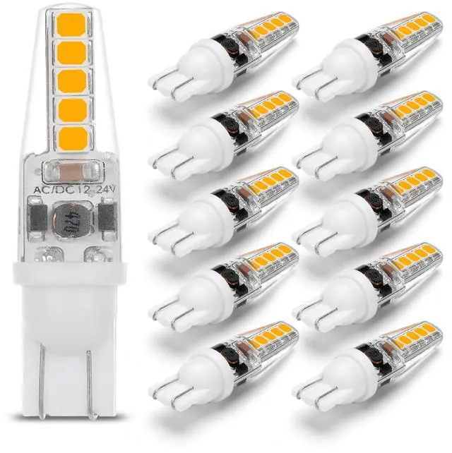 Main image of 12 Volt Low Voltage Wedge Base Led Landscape Bulbs T5 T10 | Malibu Path Garden Light Bulbs,921 922 912 194 168 RV Camper Trailer Motorhome Marine Boat Light,2700K Warm White,10 Pack