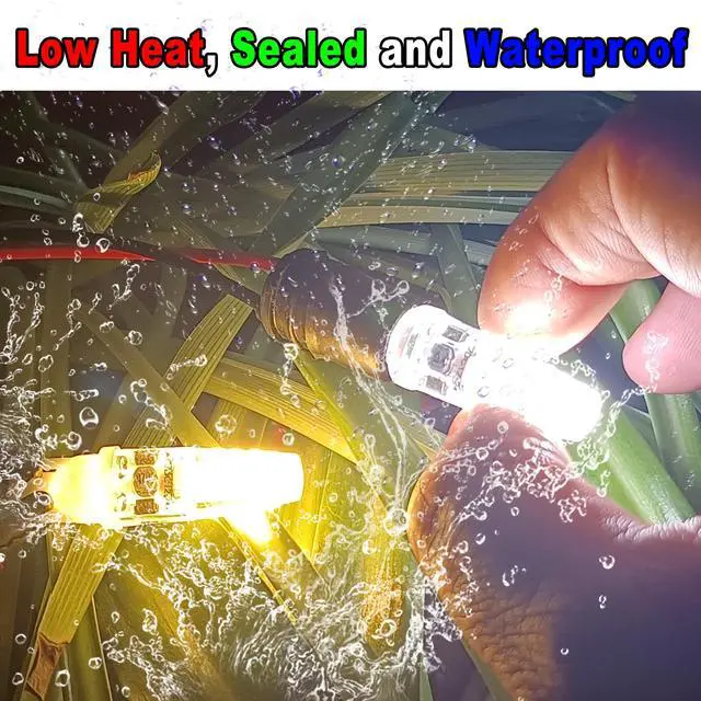 Alt view image 2 of 6 - 12 Volt Low Voltage Wedge Base Led Landscape Bulbs T5 T10 | Malibu Path Garden Light Bulbs,921 922 912 194 168 RV Camper Trailer Motorhome Marine Boat Light,2700K Warm White,10 Pack
