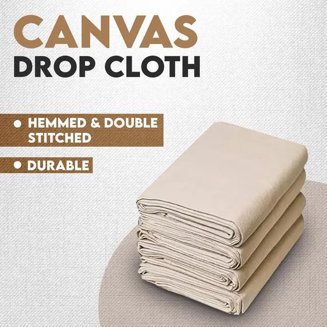 Alt view image 5 of 7 - CH Canvas Drop Cloth for Painting (Size 4' x 12' Feet - Pack of 4) Painters Drop Cloth for Painting, Furniture & Floor Protection, All Purpose Thick Canvas tarp with Double Stitched Edges