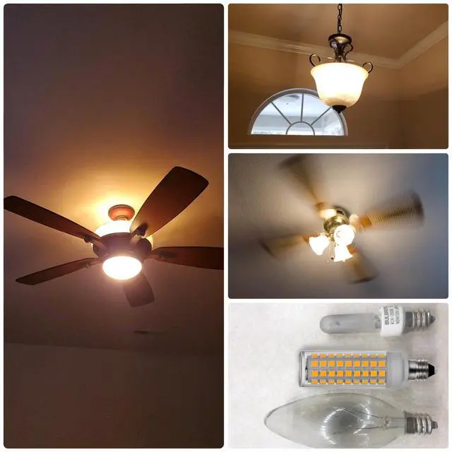 Alt view image 2 of 6 - E11 Led Bulbs,JDE11 120V 75W Candelabra Bulbs Equiva Dimmable 2700k | Warm White T3 T4 Mini Base JD E11 Bulb,7W 750lm for Chandeliers,Candelabra,Ceiling Fan, Table Cabinet Lighting,4Pack