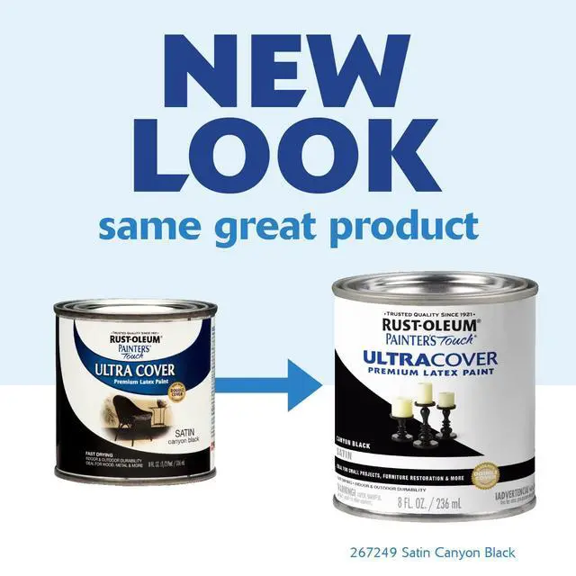 Alt view image 2 of 7 - Painter's Touch Latex Brush-On Paint, Satin Canyon Black | Interior/Exterior Durability, Multi Surface (Metal, Wood and More), Fast Dry, Chip and Fade Resistant, Half Pint