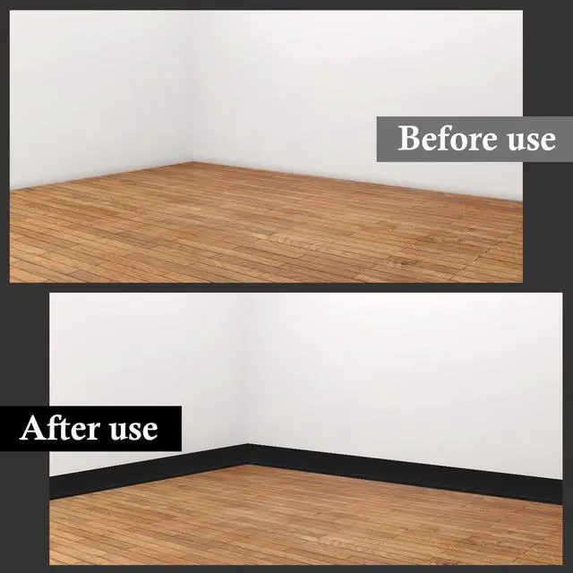 Alt view image 7 of 7 - Peel and Stick Baseboard Trim 4" x 15 ft, Vinyl Baseboard Molding Black | Self-Adhesive Rubber Wall Base, Available in 4 inch x 20Ft,40Ft,50Ft,60Ft,100Ft, Flexible Cove Base for Home Office Floor