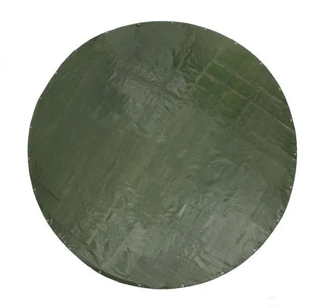 Main image of Round Tarp 12 Feet Waterproof Heavy Duty Circle Tarps for Under Pool Green/Silver Multi Purpose Circular Outdoor Cover