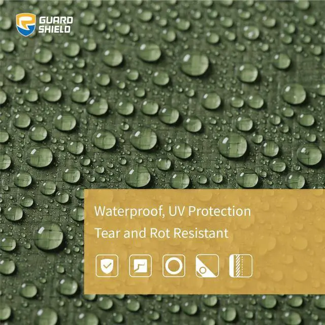 Alt view image 2 of 7 - Round Tarp 12 Feet Waterproof Heavy Duty Circle Tarps for Under Pool Green/Silver Multi Purpose Circular Outdoor Cover