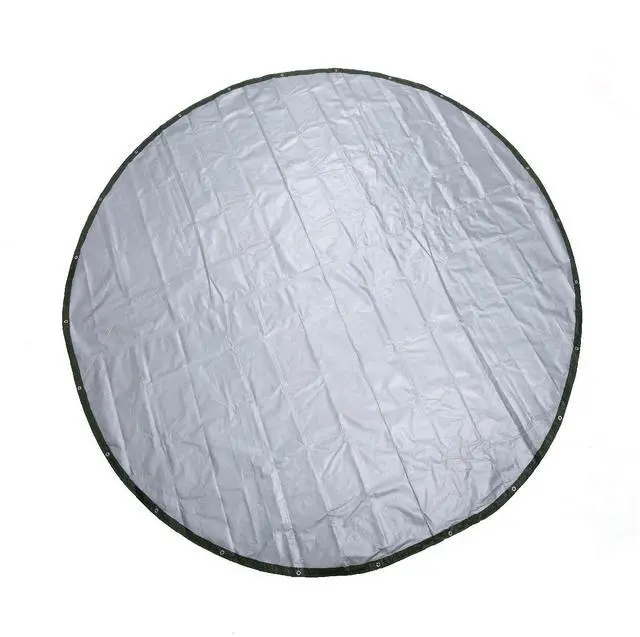 Alt view image 5 of 7 - Round Tarp 12 Feet Waterproof Heavy Duty Circle Tarps for Under Pool Green/Silver Multi Purpose Circular Outdoor Cover