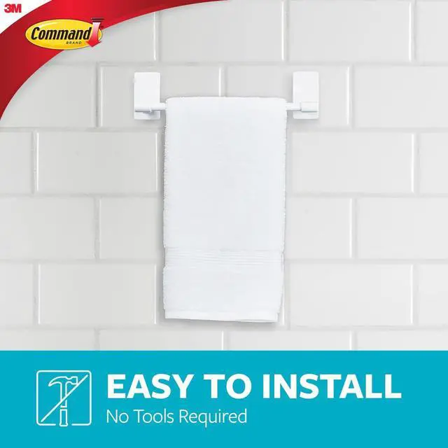 Alt view image 4 of 7 - Hand Towel Bar Matte Black with Water Resistant Strips, Bathroom Decor, 9 in Bar Length Holds up to 3 lbs