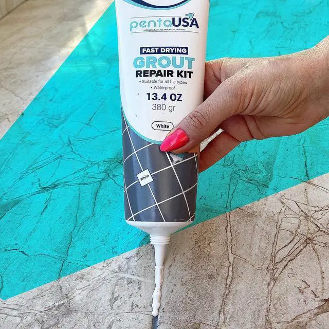 Alt view image 6 of 7 - Premixed Tile Grout Repair - White (13.4oz/380g) | Acrylic sanded formula, multiple shades including red and blue, bathroom shower kitchen tile, water-resistant, 44 sq ft