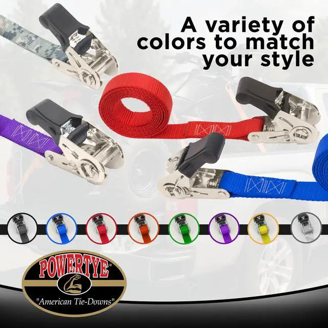 Alt view image 4 of 7 - 1in x 4ft Easy-Grip Endless Ratchet Straps, Black 2-Pack | Endless Straps with No Hooks, For Motorcycles, RVs, Batteries, Coolers & Cargo, 400lb Working Load, 1200lb Break Strength