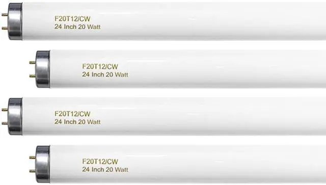 Main image of 24 Inch T12 Fluorescent Tube Light Bulb 20 Watt Cool White, F20T12/CW 4100K Replacement for F20T12/CW/ALTO, F20T12/CW/ECO, F20T12/SP41/ECO G13 Base 1200 Lumens 4 Counts