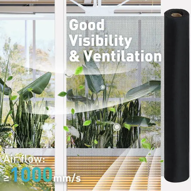 Alt view image 4 of 7 - 304 Stainless Steel Mesh Window Screen Roll,35IN x 10FT | Black Metal Window Screen Mesh Replacement for Door,Patio,Pet,Vent,Filter,Porch,Cage and DIY Projects (22 Mesh)