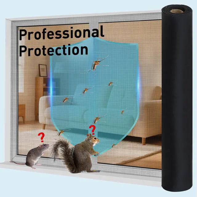 Alt view image 5 of 7 - 304 Stainless Steel Mesh Window Screen Roll,35IN x 10FT | Black Metal Window Screen Mesh Replacement for Door,Patio,Pet,Vent,Filter,Porch,Cage and DIY Projects (22 Mesh)